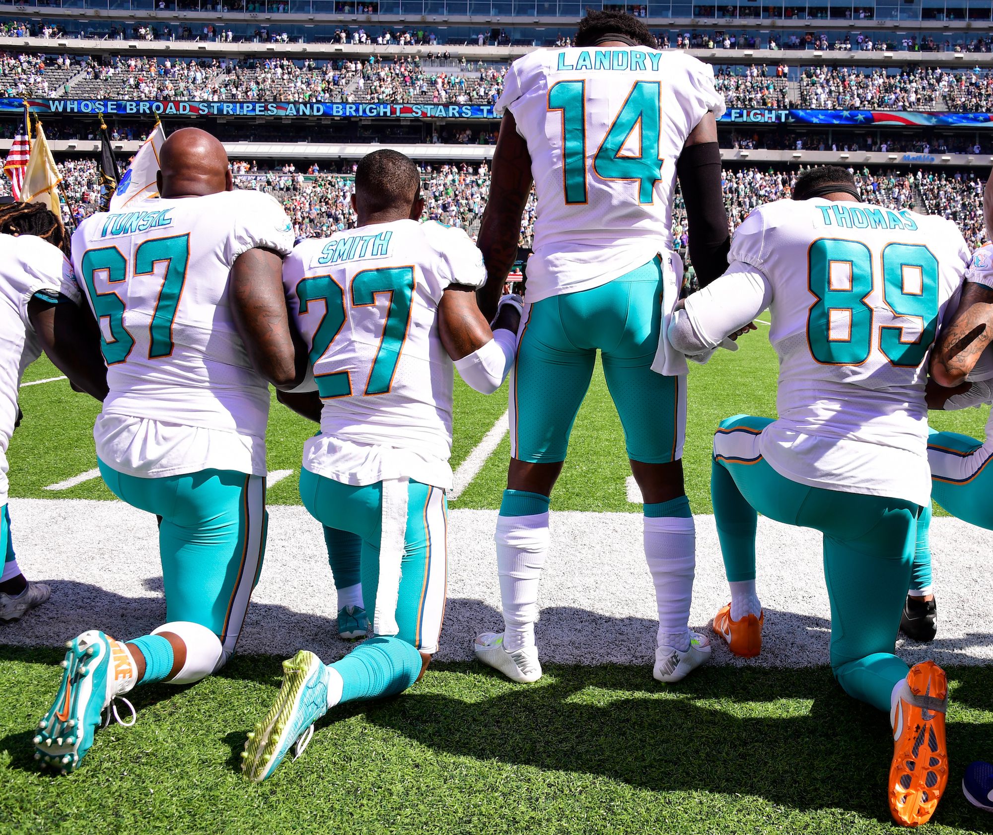 The NFL's ratings are down. But national anthem protests aren't