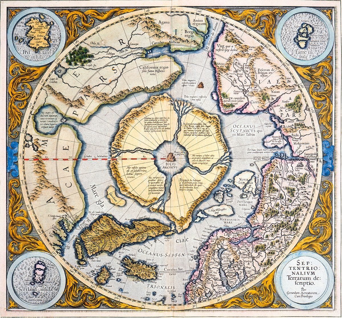 De eerste kaart van de Noordpool