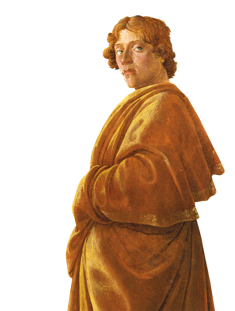 Zelfportret van Botticelli Detail uit De aanbidding der Wijzen Uffizi Florence