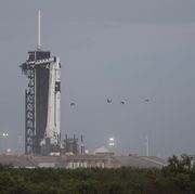 a spacex falcon 9 rocket with the company's crew dragon spacecraft onboard is seen on the launch pad at launch complex 39a after being rolled out overnight as preparations continue for the crew 1 mission, tuesday, nov 10, 2020, at nasa’s kennedy space center in florida nasa’s spacex crew 1 mission is the first operational mission of the spacex crew dragon spacecraft and falcon 9 rocket to the international space station as part of the agency’s commercial crew program nasa astronauts mike hopkins, victor glover, and shannon walker, and astronaut soichi noguchi of the japan aerospace exploration agency jaxa are scheduled to launch at 749 pm est on saturday, nov 14, from launch complex 39a at the kennedy space center photo credit nasajoel kowsky