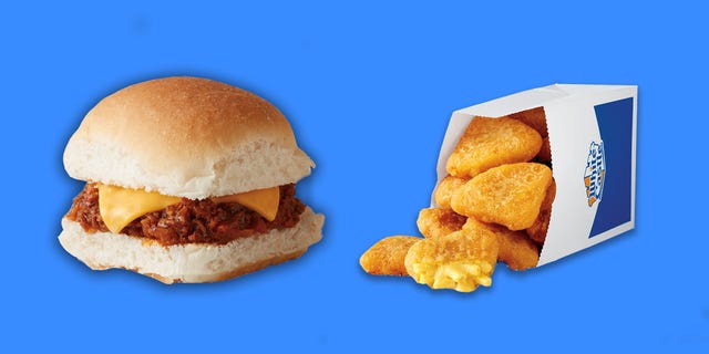 Dish, Food, Junk food, Fast food, Cuisine, Slider, Ingredient, Breakfast sandwich, Hamburger, Kids' meal, 