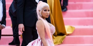 new york, ny   may 06  rapper nicki minaj is seen arriving to the 2019 met gala celebrating camp notes on fashion at the metropolitan museum of art on may 6, 2019 in new york city  photo by gilbert carrasquillogc images