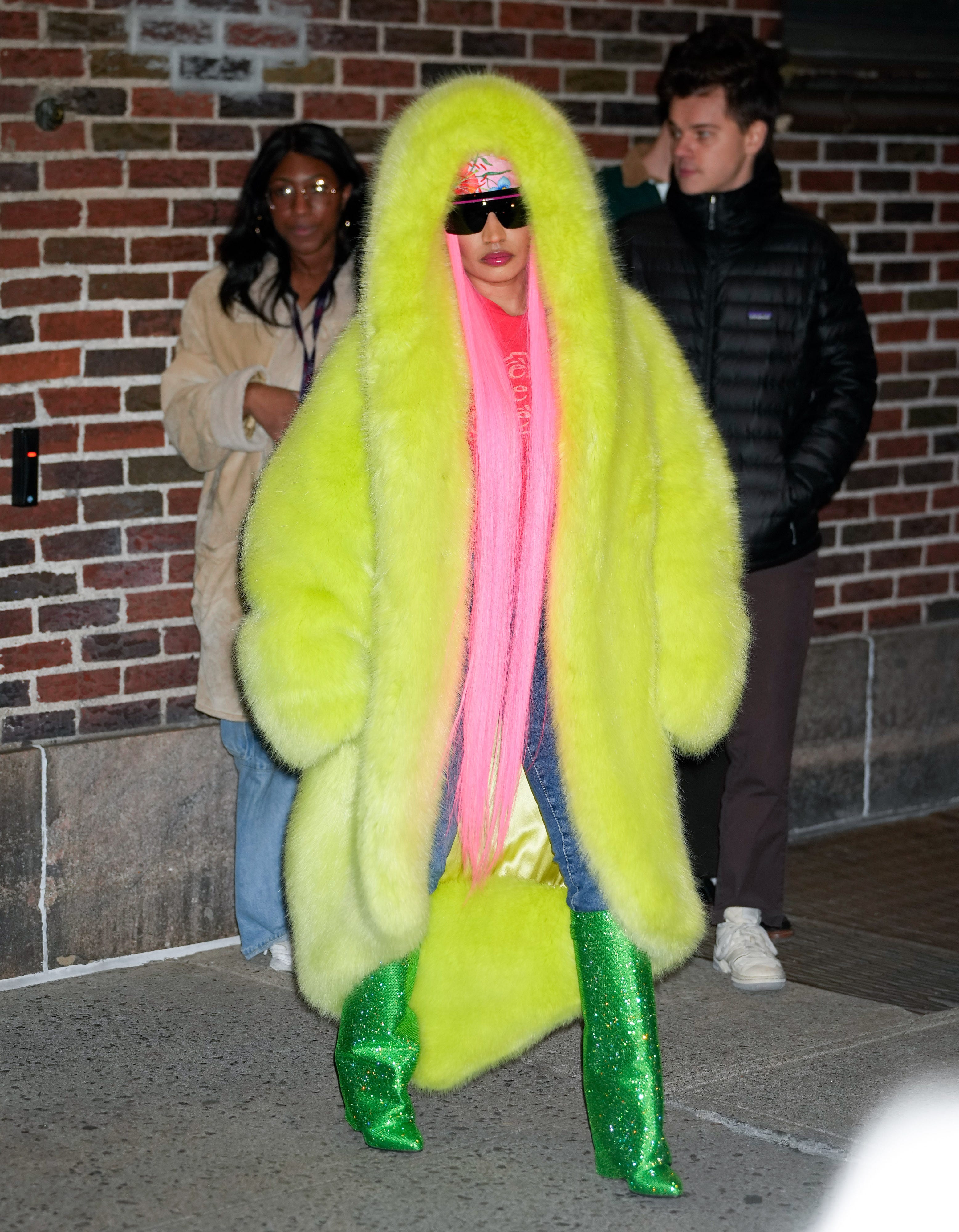 Nicki Minaj Totally Slayed the Game by Wearing Three Eye-Popping Coats ...