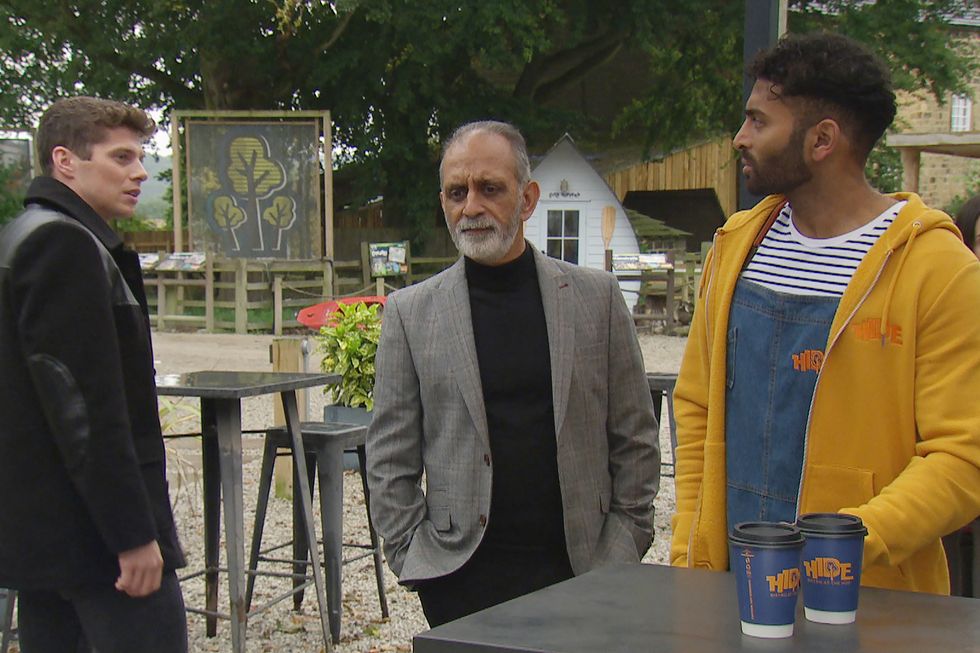 nicky, suni sharma and amit in emmerdale