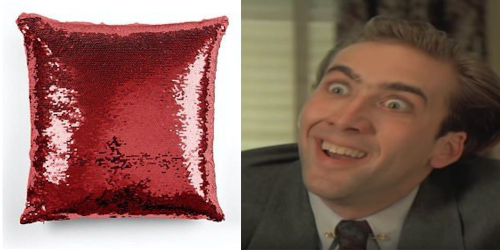 Nick cage sequin pillow shops