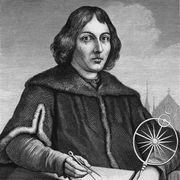 Portrait Of Copernicus Engraved portrait of Polish astronomer Nicolas Copernicus (1473 - 1543) drawing the sun as the center of the universe. (Photo by Kean Collection/Getty Images)