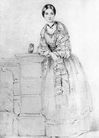 Nightingale, Florence - Nurse, Writer, UK - Portrait with her owl 'Athena'- Drawing, made by her sister Parthenope - probably about 1850