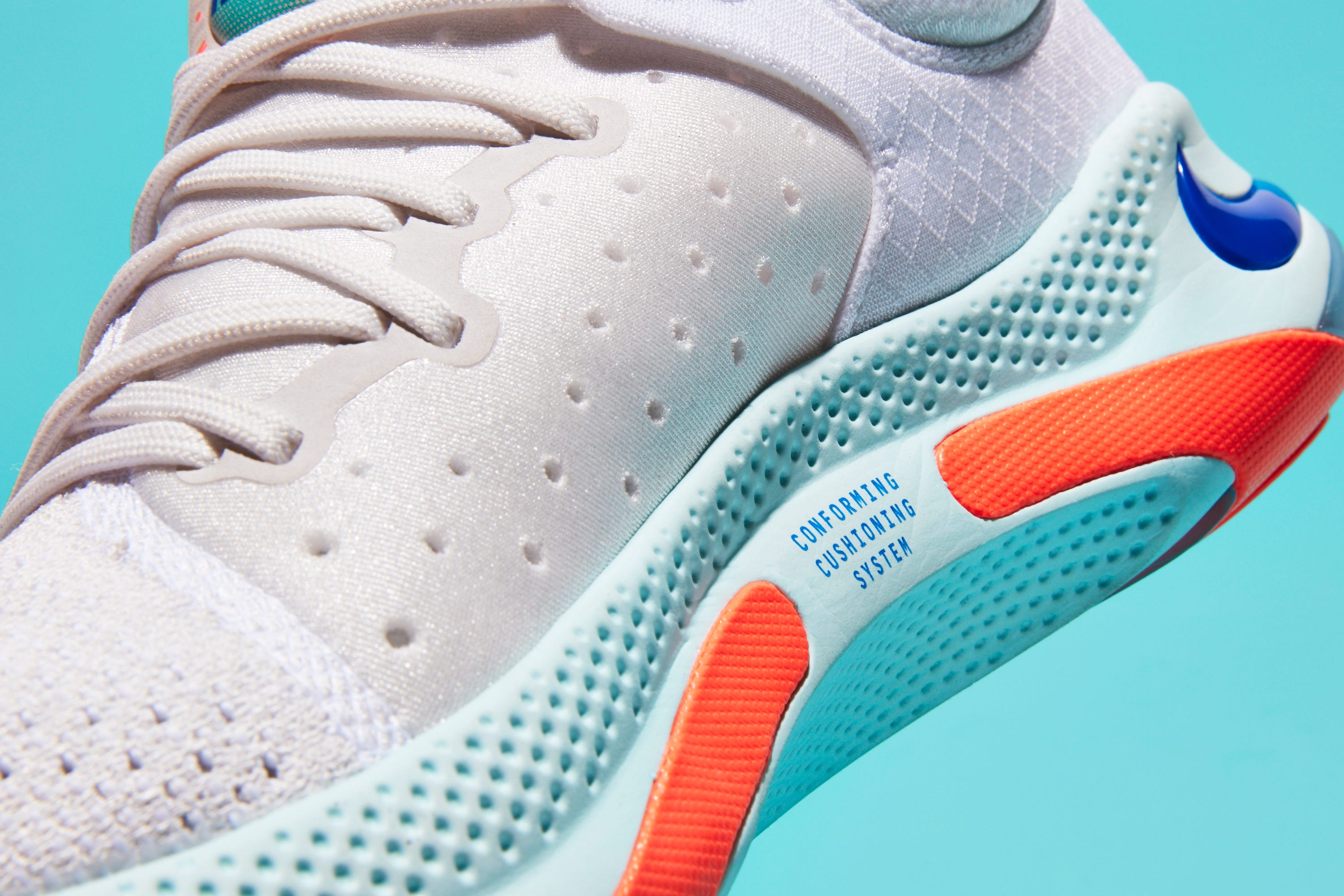 Footwear, White, Shoe, Orange, Aqua, Blue, Turquoise, Running shoe, Outdoor shoe, Azure, 
