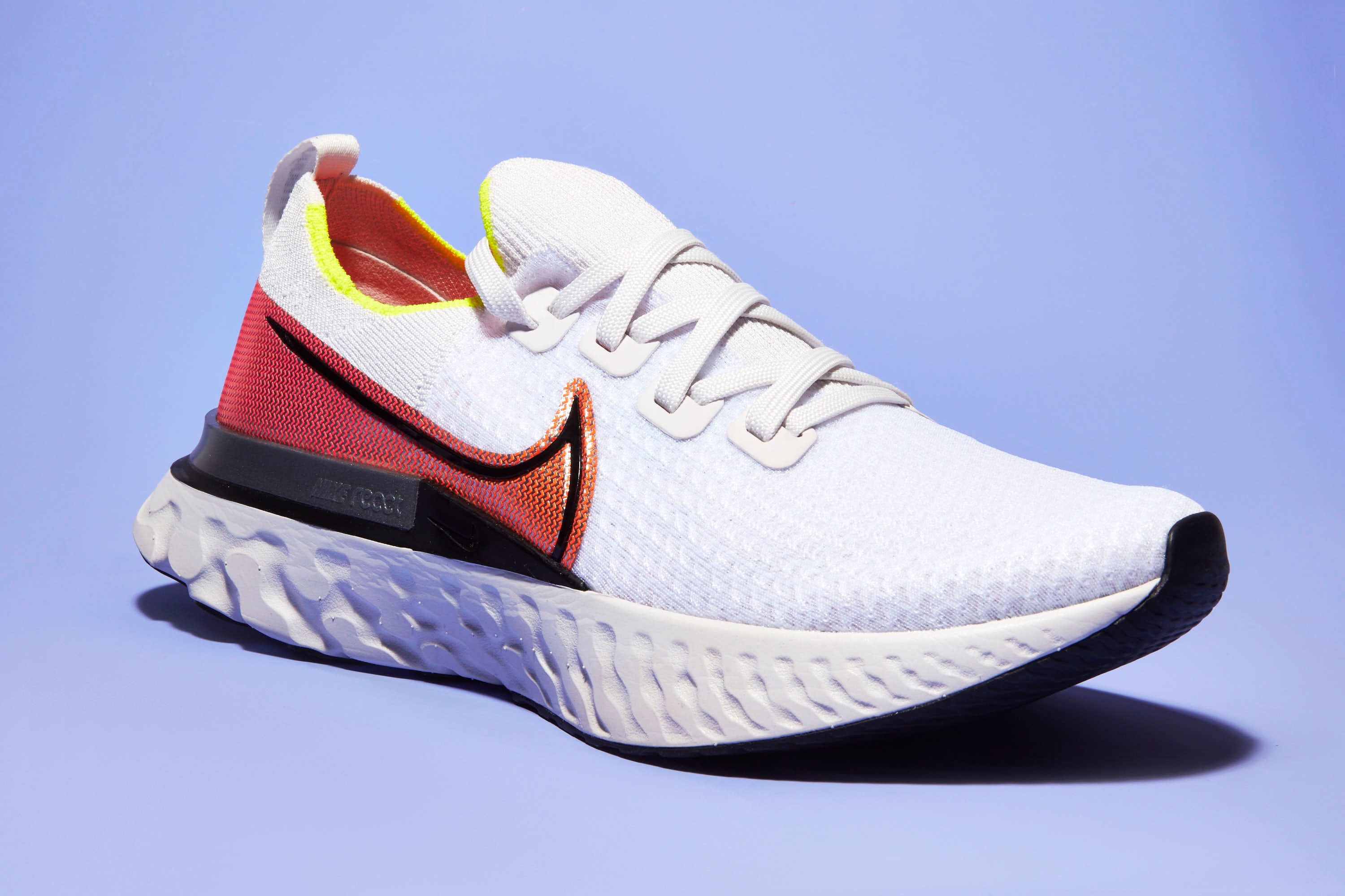 Shoe, Footwear, White, Sneakers, Walking shoe, Outdoor shoe, Running shoe, Sportswear, Orange, Yellow, 