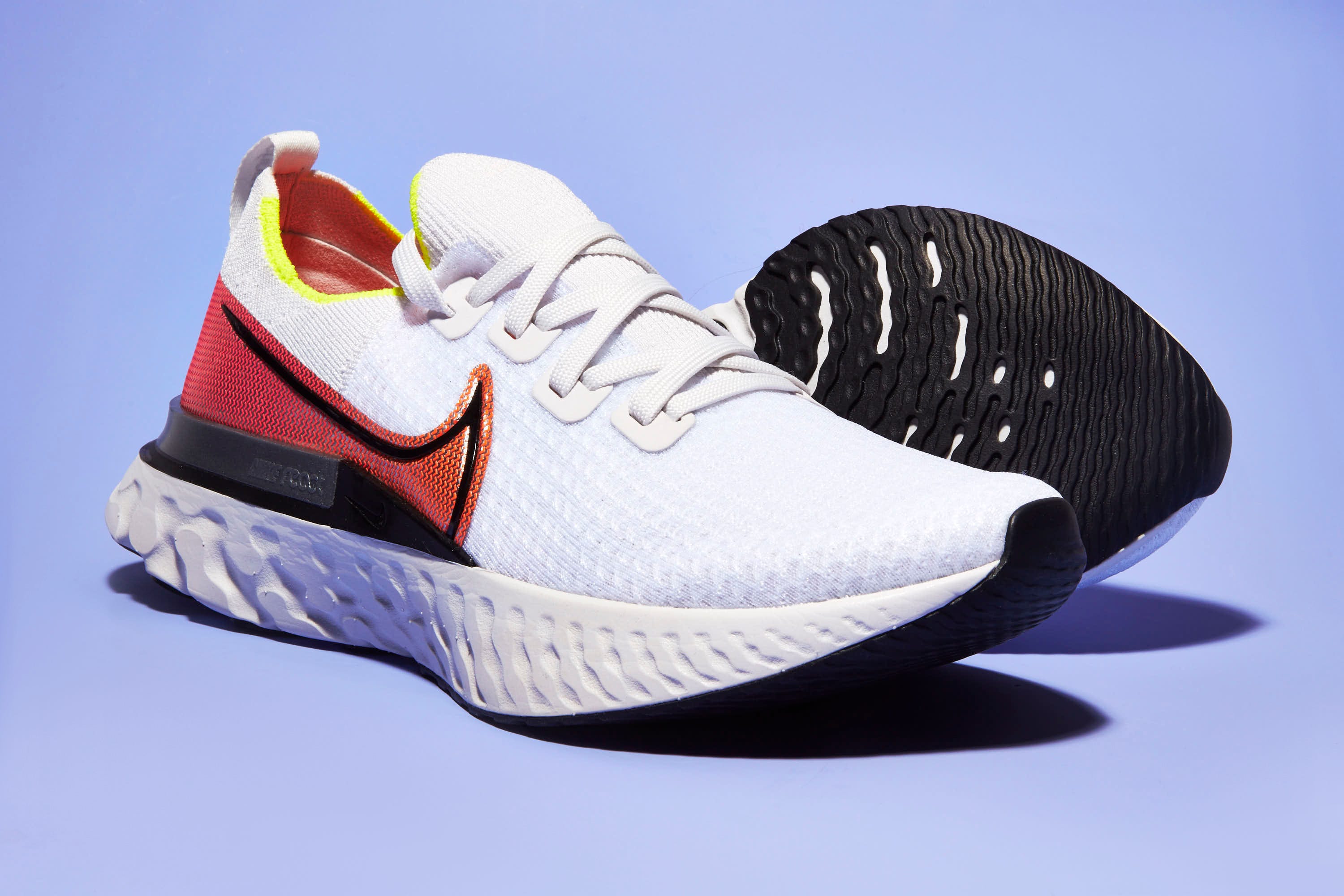 Shoe, Footwear, White, Walking shoe, Outdoor shoe, Running shoe, Sneakers, Orange, Sportswear, Basketball shoe, 