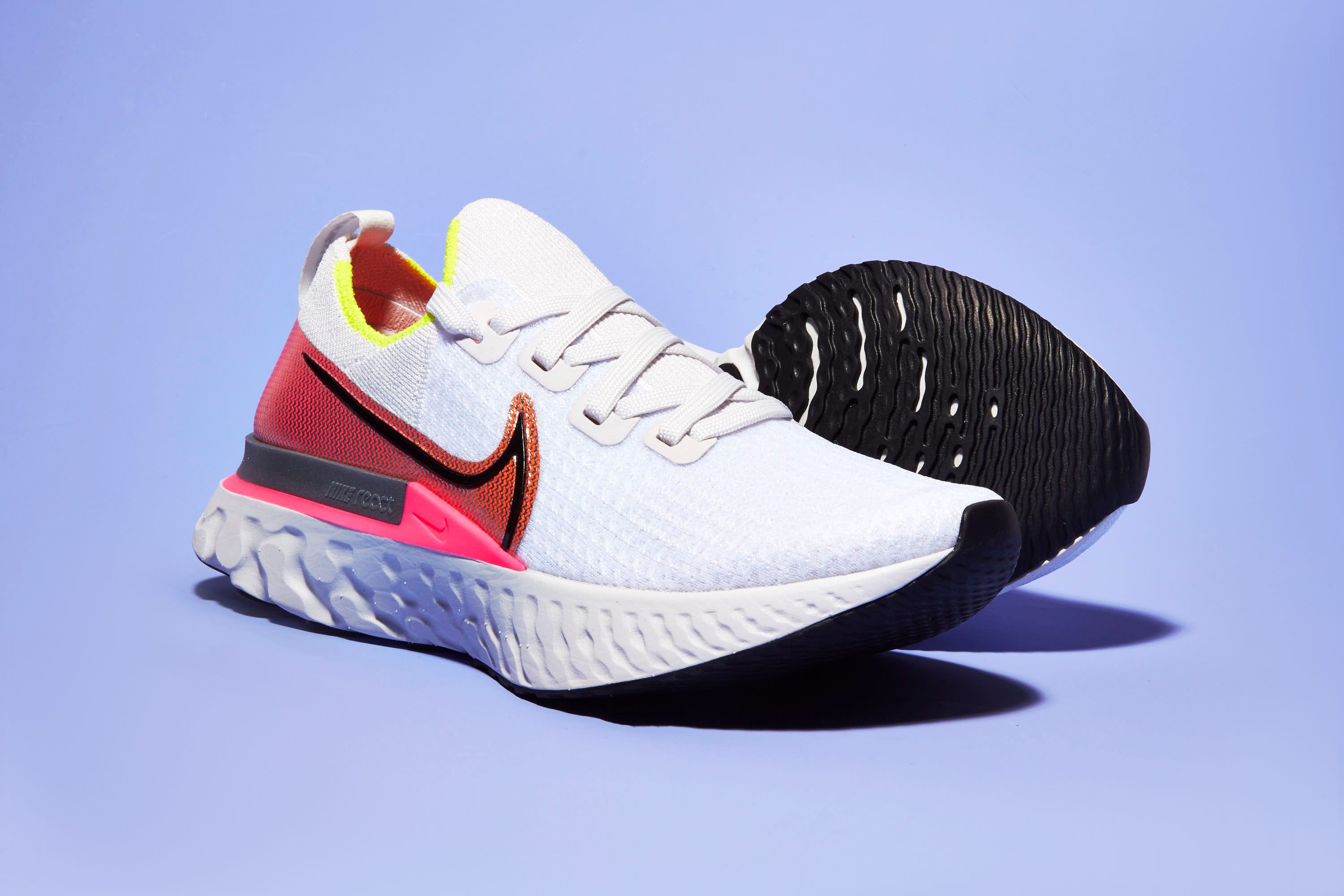 Footwear, White, Shoe, Walking shoe, Sportswear, Sneakers, Orange, Outdoor shoe, Running shoe, Pink, 