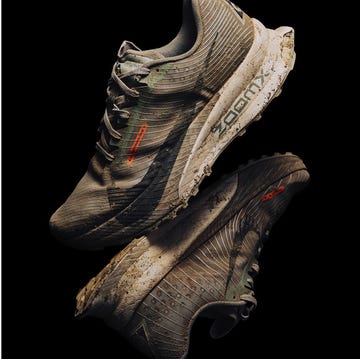 a pair of dirty nike trail shoes a pair of dirty nike trail shoes