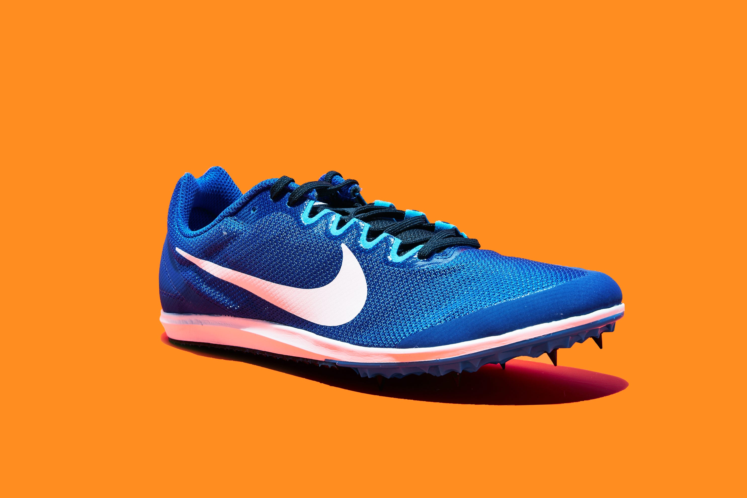 Shoe, Footwear, Running shoe, Outdoor shoe, Athletic shoe, Blue, Orange, Walking shoe, Electric blue, Cross training shoe, 