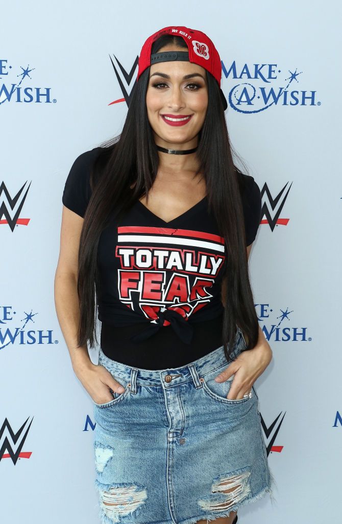 new york, ny august 19 nikki bella attends the wwe superstars surprise make a wish families at one world observatory on august 19, 2017 in new york city photo by jim spellmangetty images