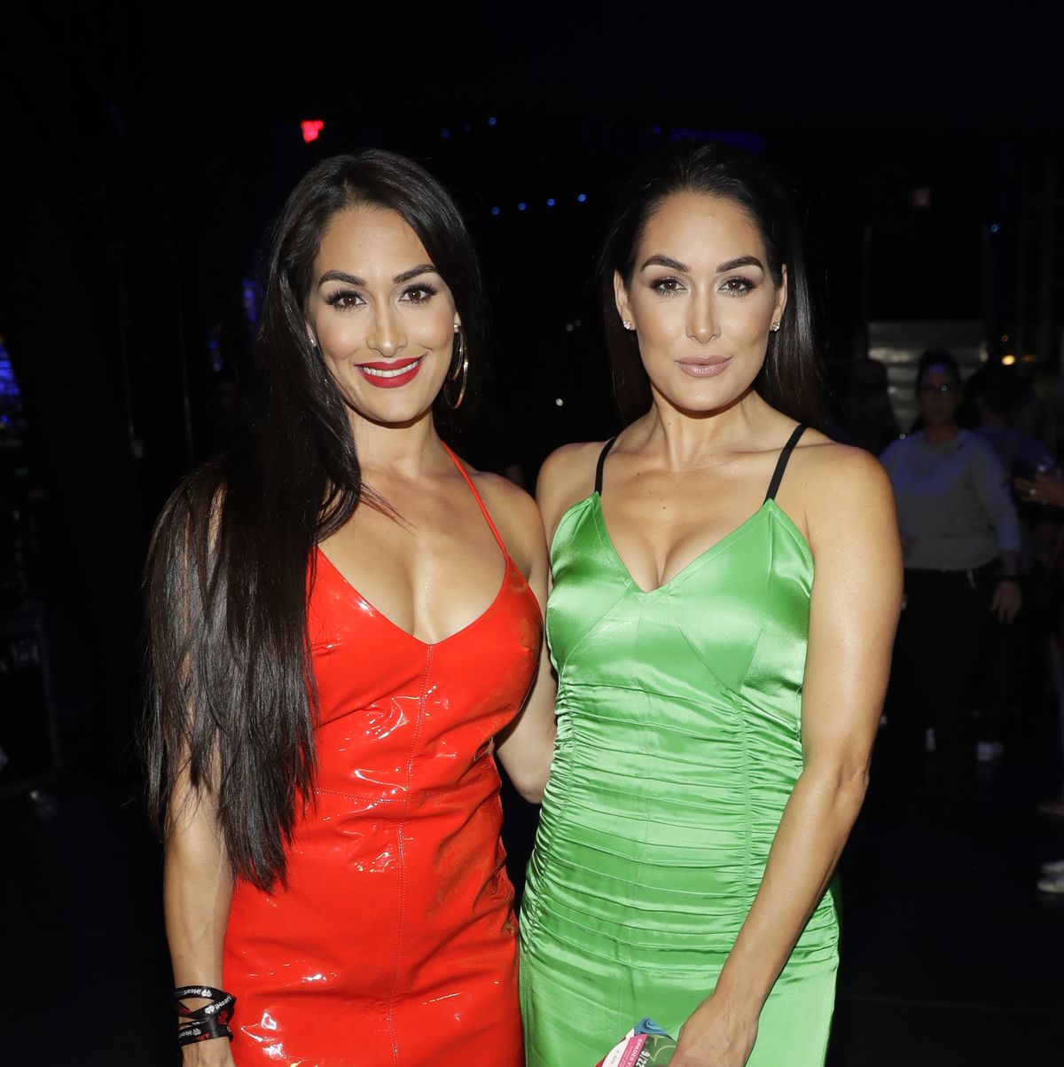 Nikki Bella takes a lunch break with twin sister Brie