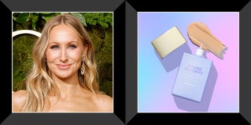 nikki glaser on golden globes red carpet, naked sundays glow serum drops