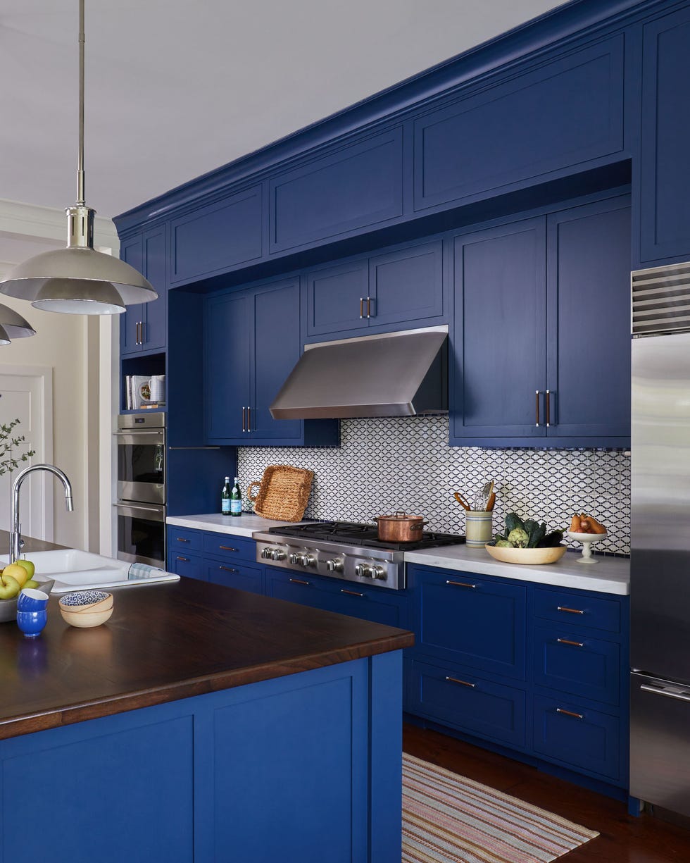 blue kitchen