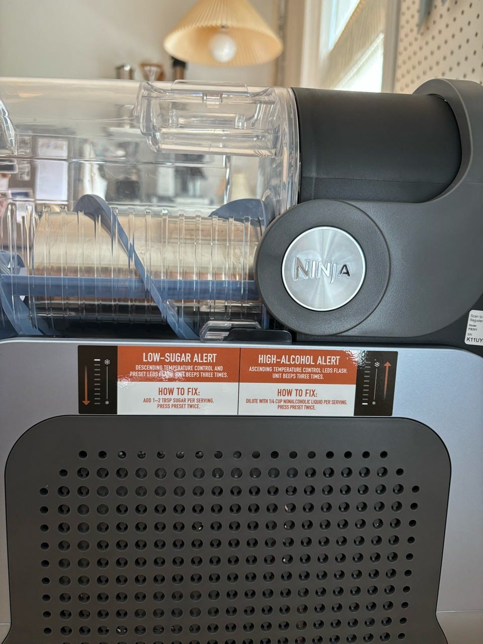 instructions on side of ninja slushi