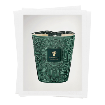 decorative candle holder with a textured green design