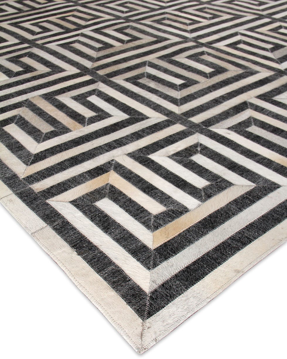 Buy Black With White Greek Carpet Bordered Carpet Modern Online in India 