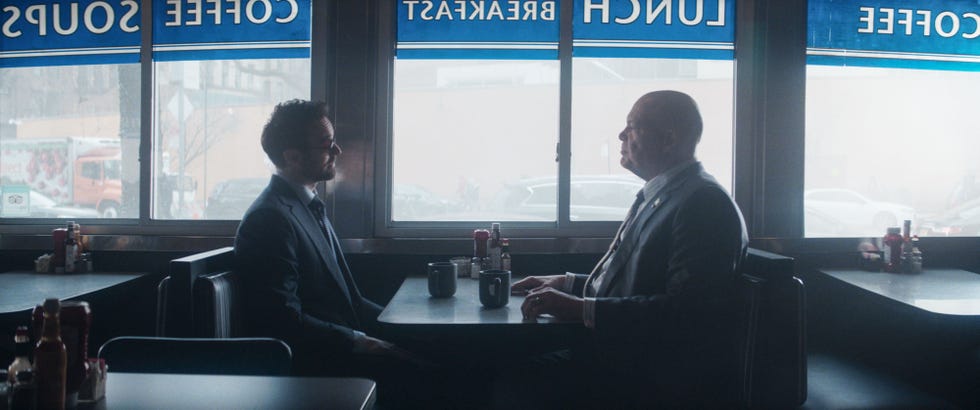 (l r) daredevil/matt murdock (charlie cox) and wilson fisk / kingpin (vincent d’onofrio) in marvel television's daredevil: born again exclusively on disney+. photo courtesy of marvel television. ? 2025 marvel. all rights reserved.