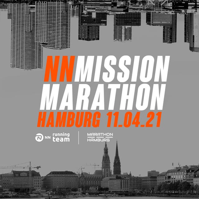 cartel del nn mission marathon hamburgo 2021 organizado por el nn running team