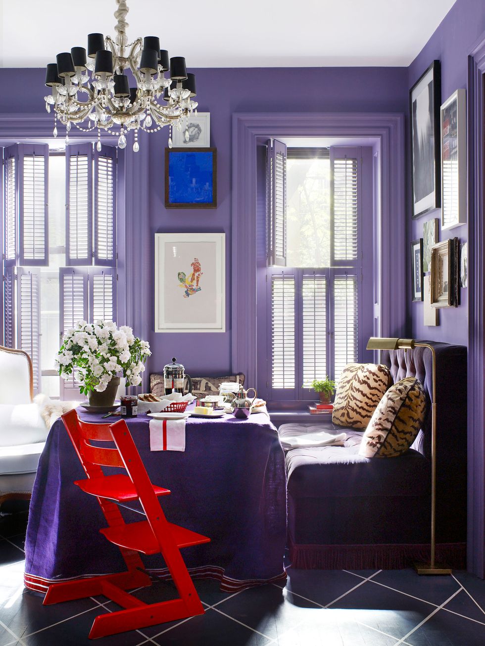 purple dining nook
