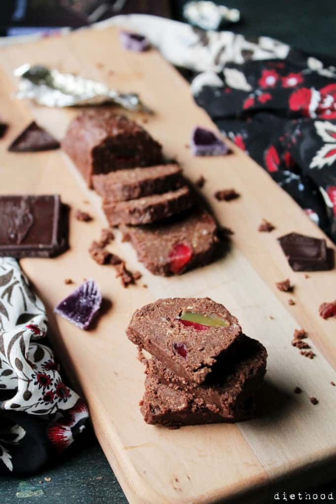 No-Bake Chocolate and Candied Fruit Cookies