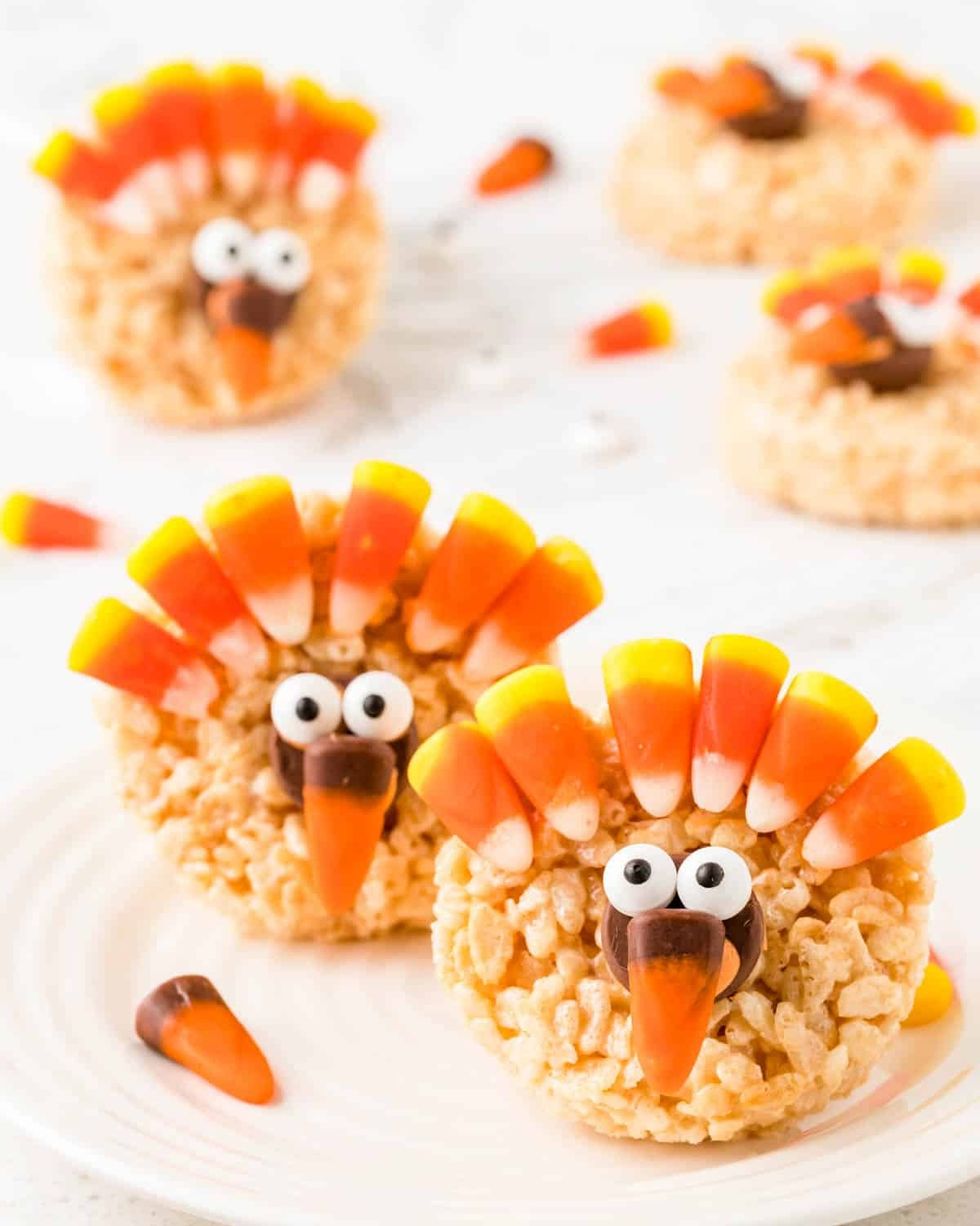 no bake thanksgiving desserts turkey rice krispies treats