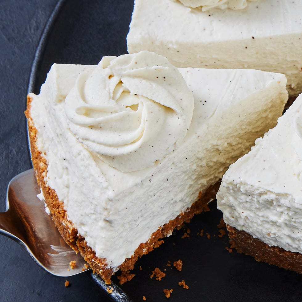 no baked whipped ricotta cheesecake with vanilla bean and biscoff lemon cookie crust