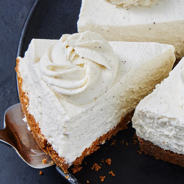 no baked whipped ricotta cheesecake with vanilla bean and biscoff lemon cookie crust