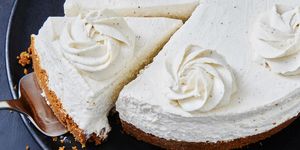 no baked whipped ricotta cheesecake with vanilla bean and biscoff lemon cookie crust
