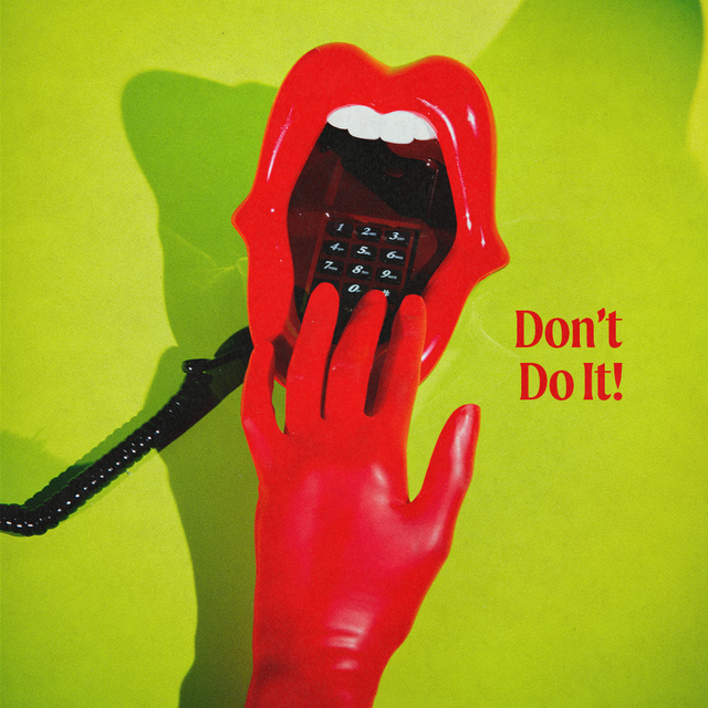 red gloved hand reaching for a mouth shaped phone