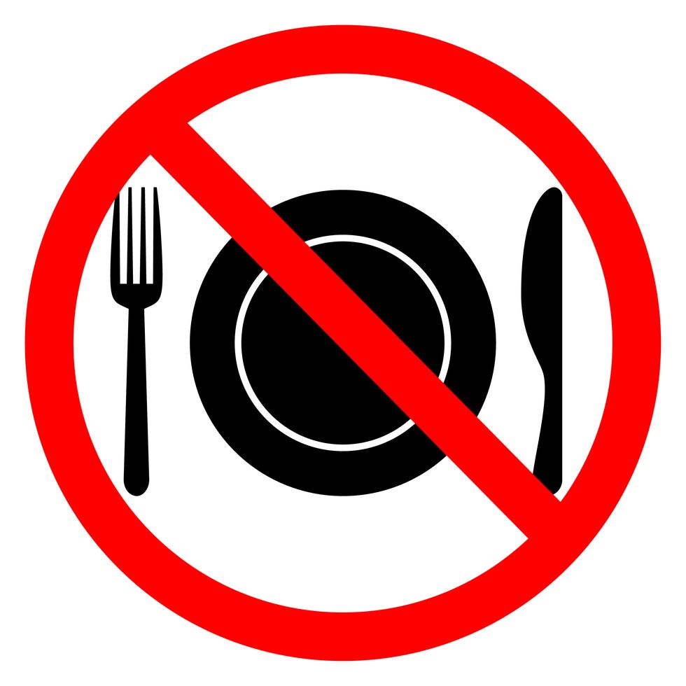 No food sign in white background