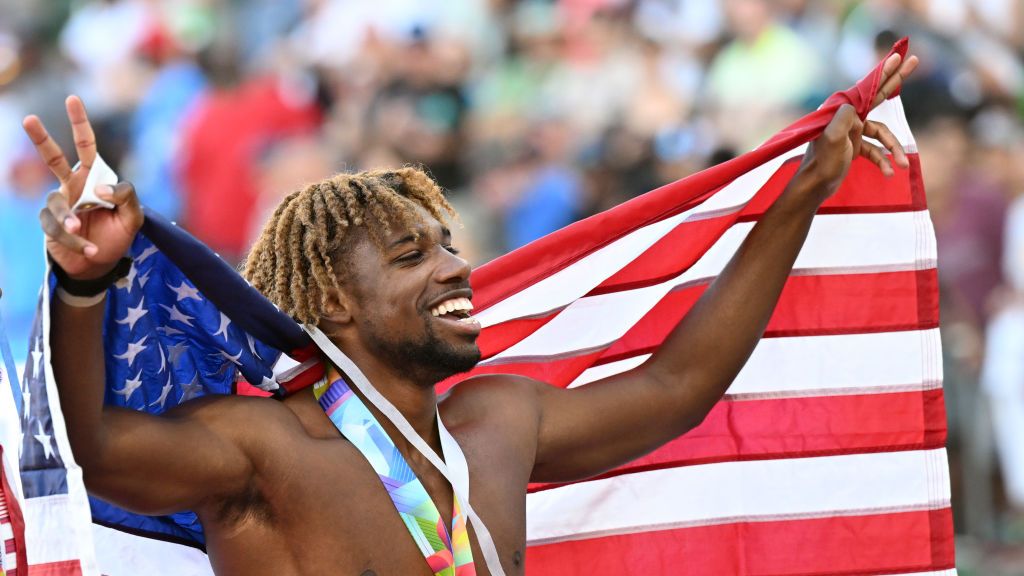 preview for Noah Lyles Wins the 200 Meter World Championship Title