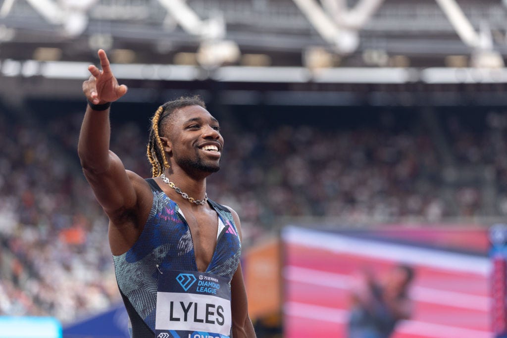 preview for Noah Lyles Wins the 200 Meter World Championship Title