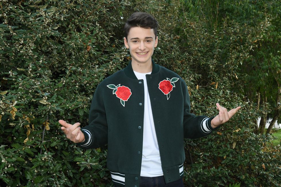 paris, france   october 01 actor noah schnapp attends the lacoste womenswear springsummer 2020 show as part of paris fashion week on october 01, 2019 in paris, france photo by stephane cardinale   corbiscorbis via getty images
