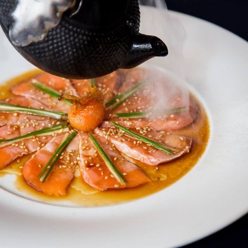 salmon dish on plate