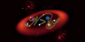 the letters n and s in space