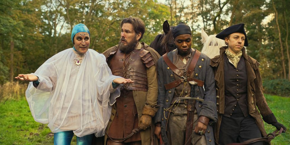 noel fielding, marc wootton, duayne boachie and ellie white in the completely madeup adventures of dick turpin