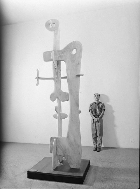 noguchi with sculpture