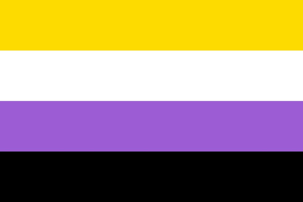 non binary pride community flag, lgbt symbol sexual minorities identity vector illustration