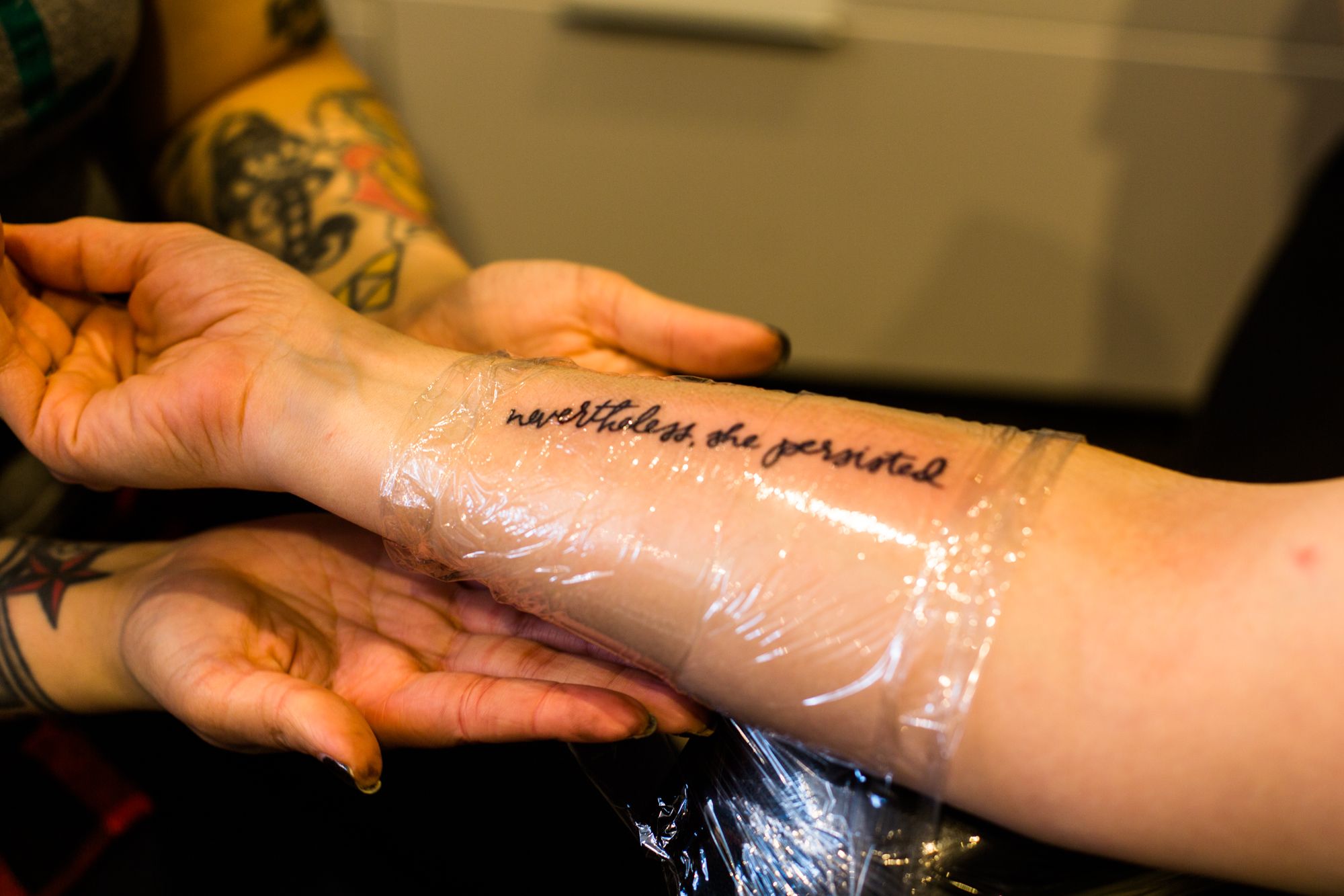 Hundreds of women get tattoos saying 'nevertheless, she persisted' | Metro  News