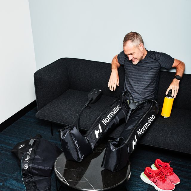 The Normatec 3 compression boots can give you a massage after