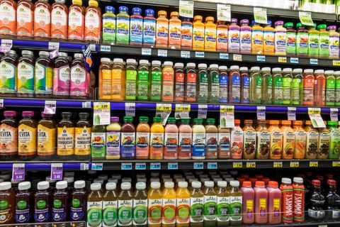 North Carolina, Morehead City, Harris Teeter, grocery store juice display