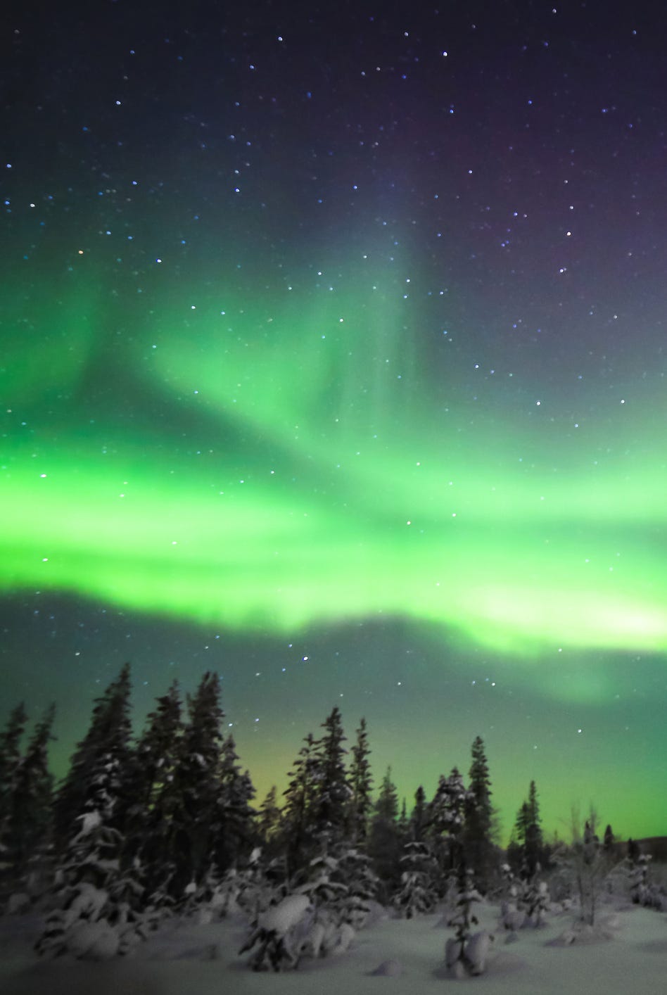 northern lights, also known as aurora borealis in lapland, finland