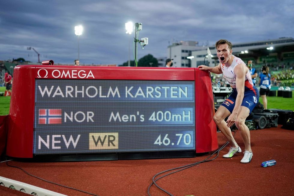 karsten warholm bate el record mundial de 400 metros vallas en los bislett games de oslo