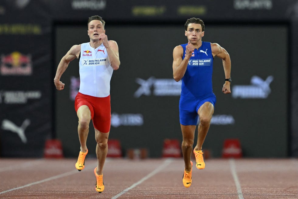 athletics diamond sui swe nor duplantis warholm men 100m
