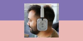 wireless headphones worn by a person