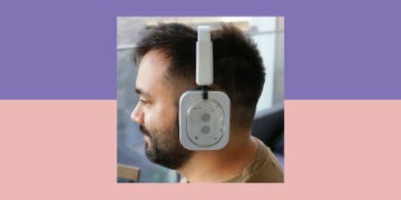 wireless headphones worn by a person
